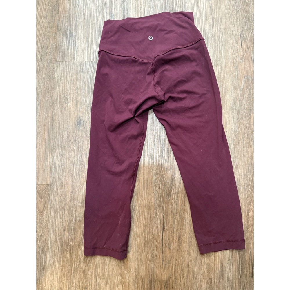 Lululemon Align‎ High Rise Crop Leggings Burgundy Athletic Workout Pants Women S